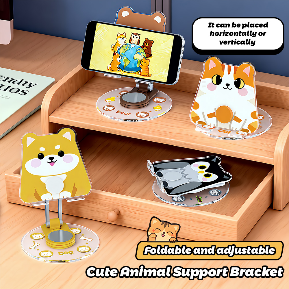 Travel Accessories Officeworks - Cute Animal Phone Stand 360 Rotatable