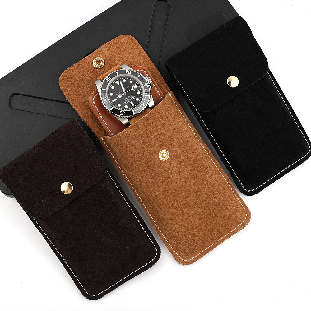 Travel.Accessories News - Suede Leather Watch Storage Bag Watch