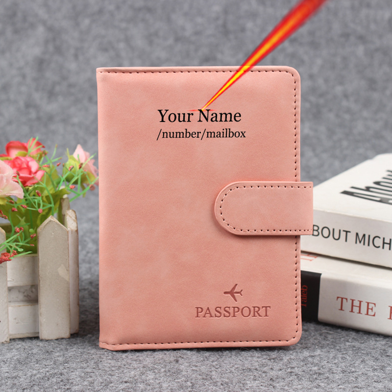 Travel Accessories Bag For Men - Magnetic Button Passport Cover Customize Name