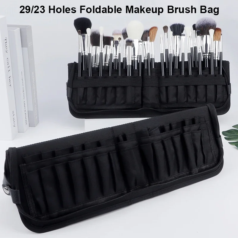 Travel Accessories Organizer Bag - 29/23 Holes Foldable Makeup Brush Bag