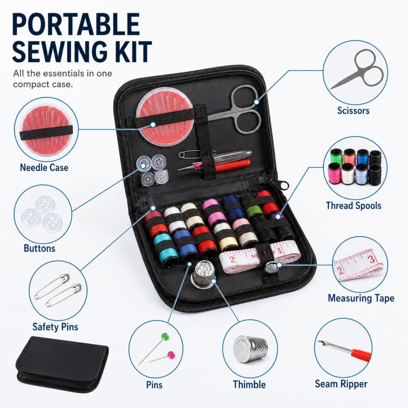 Portable Sewing Kit for Beginn - đánh giá và giá Travel Accessories To Sew