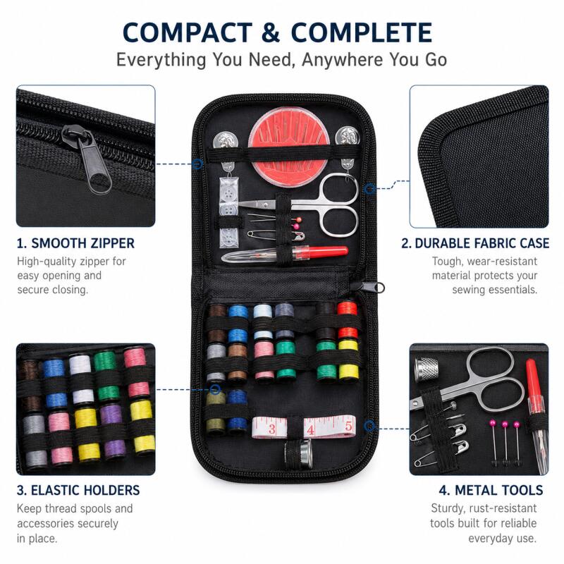 Portable Sewing Kit for Beginn - đánh giá và giá Travel Accessories To Sew