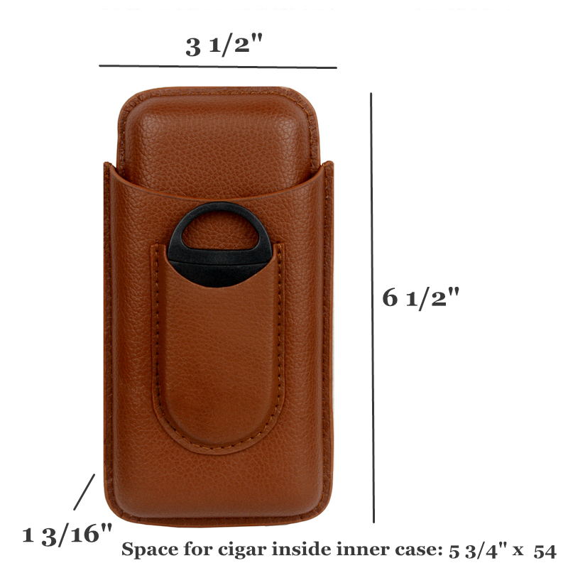 Leather Cigar Case Brown Cigar - đánh giá và giá Travel Accessories On Sale