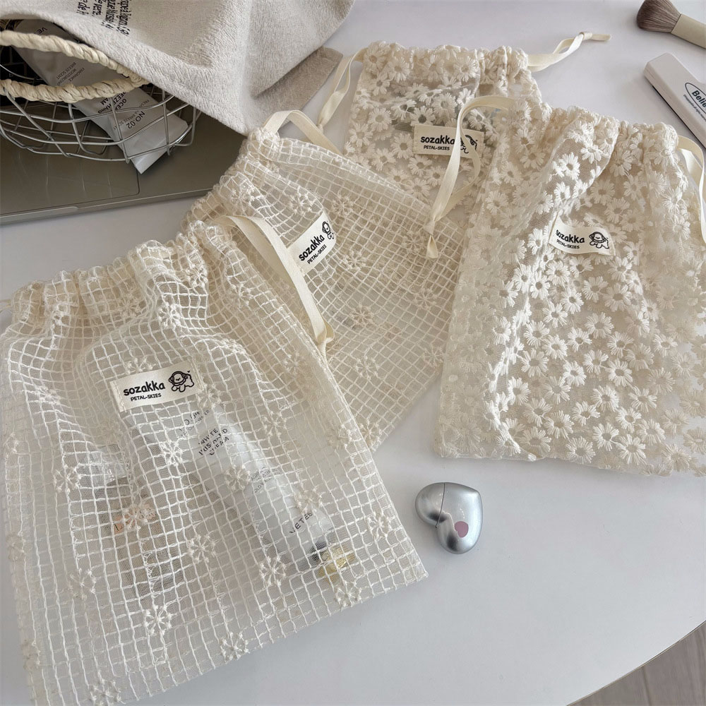 Lace Embroidered Daisy Mesh Dr - đánh giá và giá Travel Accessories Organizer Bag