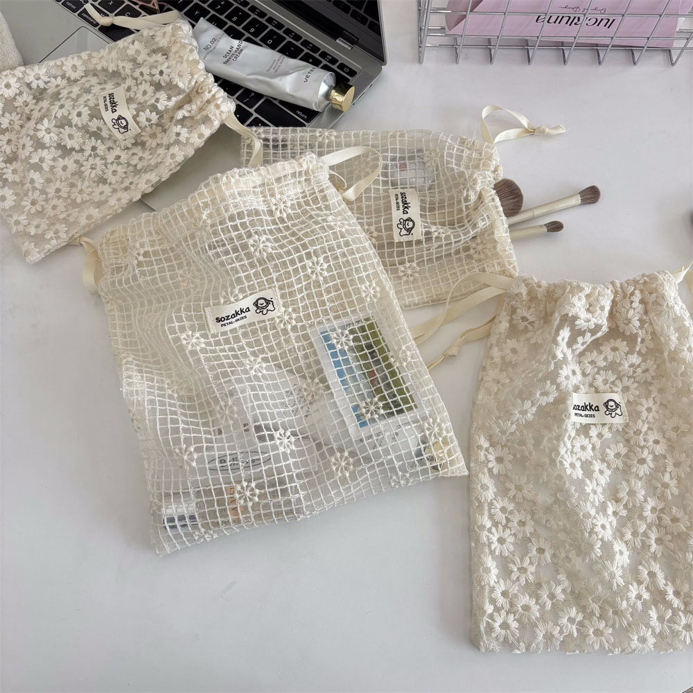 Lace Embroidered Daisy Mesh Dr - đánh giá và giá Travel Accessories Organizer Bag
