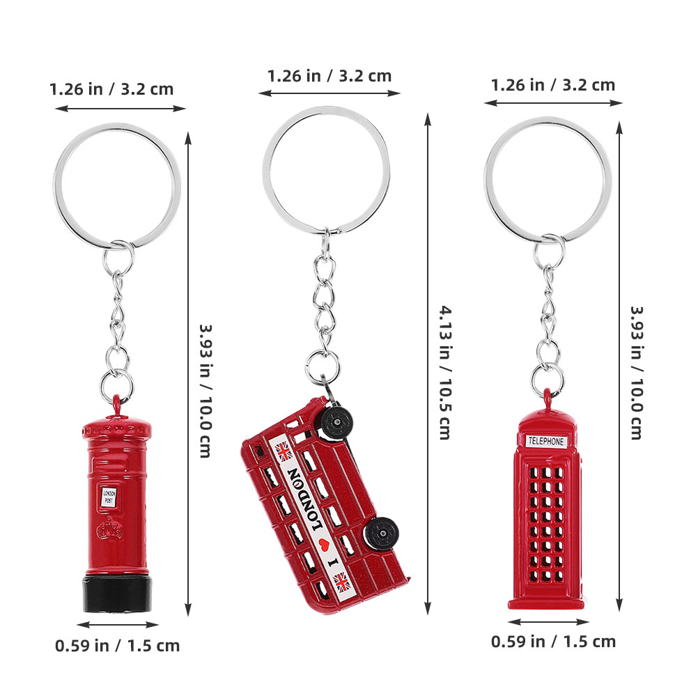 3Pcs London Souvenir Keychains - đánh giá và giá Travel Accessories London